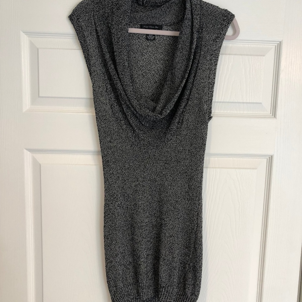 Black & White Cowl neck lightweight long sweater